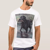 Black Labrador Retriever Dog Art T-shirt (Voorkant)