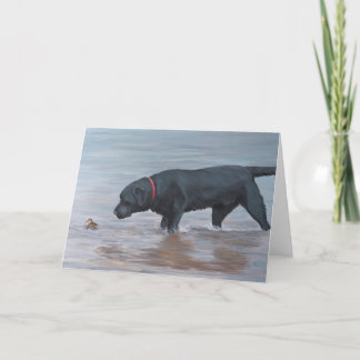 Black Labrador Retriever Dog Art Wenskaart Aankondiging