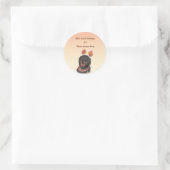 Black Labrador Retriever Dog Bookplaat Ronde Sticker (Tas)