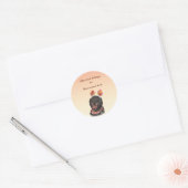 Black Labrador Retriever Dog Bookplaat Ronde Sticker (Envelop)