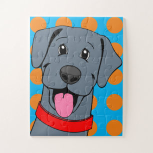 Black Labrador Retriever Dog Cartoon Legpuzzel