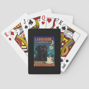 Black Labrador Retriever Dog Coffee Lover Pokerkaarten