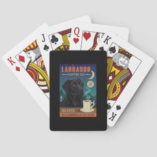 Black Labrador Retriever Dog Coffee Lover Pokerkaarten
