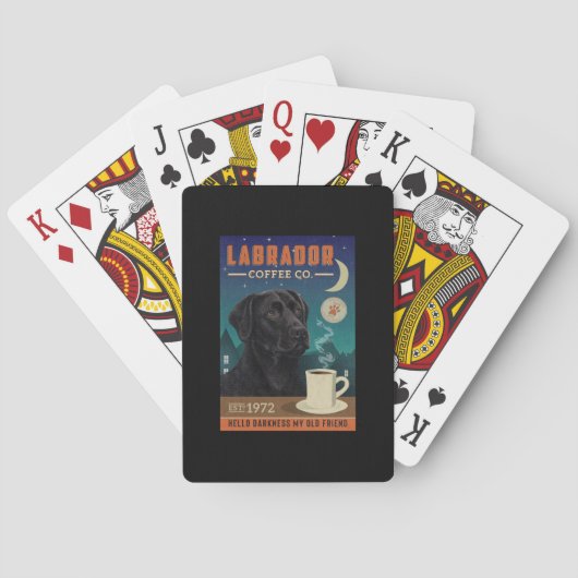 Black Labrador Retriever Dog Coffee Lover Pokerkaarten (Achterkant)