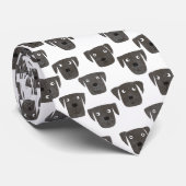 Black Labrador Retriever Dog Cute Pattern Stropdas (Opgerold)