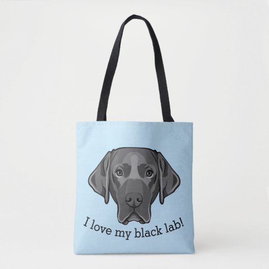Black Labrador Retriever Dog Design Canvas tas (Voorkant)