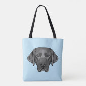 Black Labrador Retriever Dog Design Canvas tas (Achterkant)