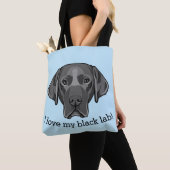 Black Labrador Retriever Dog Design Canvas tas (Dichtbij)
