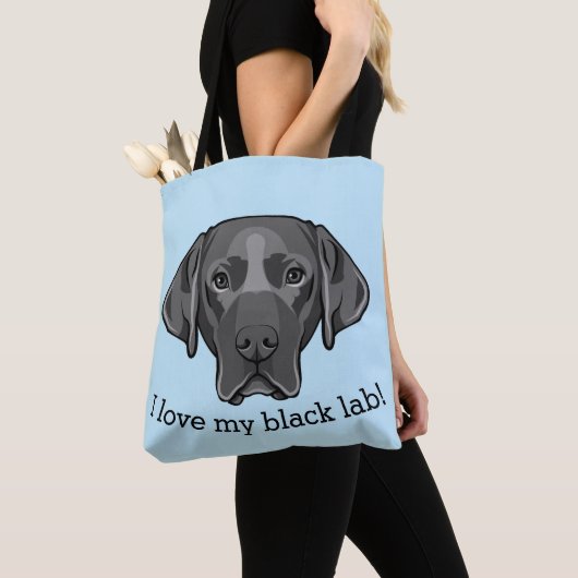 Black Labrador Retriever Dog Design Canvas tas (Dichtbij)
