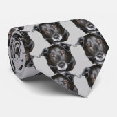 Black Labrador Retriever Dog Face Stropdas (Opgerold)