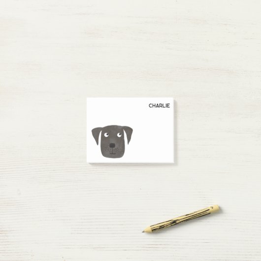 Black Labrador Retriever Dog gepersonaliseerd Post-it® Notes (Op bureau)