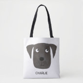 Black Labrador Retriever Dog gepersonaliseerd Tote Bag (Voorkant)