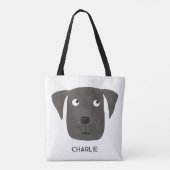 Black Labrador Retriever Dog gepersonaliseerd Tote Bag (Achterkant)