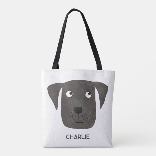Black Labrador Retriever Dog gepersonaliseerd Tote Bag (Achterkant)