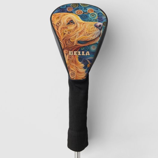 Black Labrador Retriever Dog Golfheadcover (Voorkant)