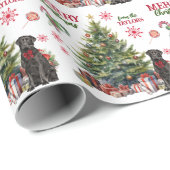 Black Labrador Retriever Dog Holiday Tree Cadeaupapier (Rol Hoek)