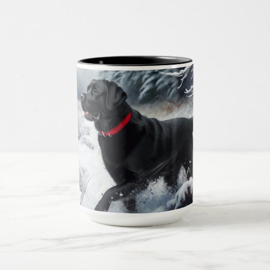 Black Labrador Retriever Dog in de Mok van de wint (Midden)