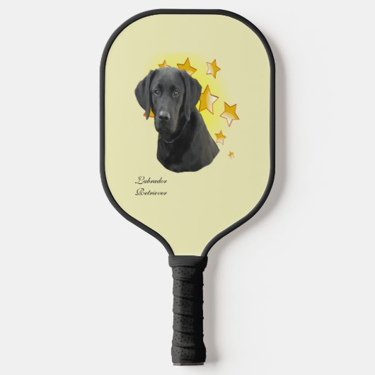 Black Labrador Retriever Dog is een ster Pickleball Paddle (Voorkant)