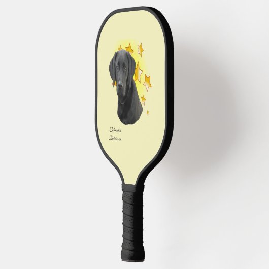 Black Labrador Retriever Dog is een ster Pickleball Paddle (Links)
