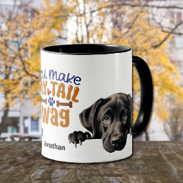 Black Labrador Retriever Dog Je maakt Mijn Staart  Mok