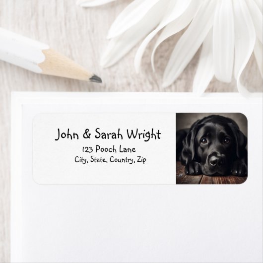 Black Labrador Retriever Dog Label (Insitu)