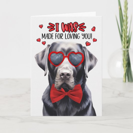 Black Labrador Retriever Dog Loving You Valentijn Feestdagen Kaart (Voorkant)