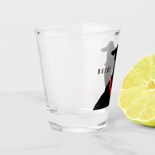Black Labrador Retriever Dog Monogram Naam Shot Glas (Links)
