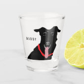 Black Labrador Retriever Dog Monogram Naam Shot Glas (Voorkant)