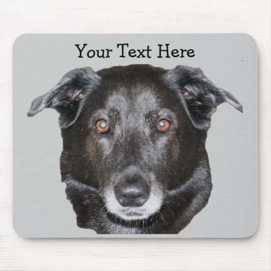 Black Labrador Retriever Dog Mousepad Muismat (Voorkant)