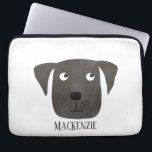 Black Labrador Retriever Dog Name Laptop Sleeve<br><div class="desc">Een grappige Black Labrador Retriever hond om je te laten glimlachen. Verander of verwijder de naam om aan te passen. Originele kunst van Nic Squirrell.</div>