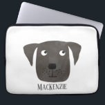 Black Labrador Retriever Dog Name Laptop Sleeve<br><div class="desc">Een grappige Black Labrador Retriever hond om je te laten glimlachen. Verander of verwijder de naam om aan te passen. Originele kunst van Nic Squirrell.</div>