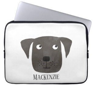 Black Labrador Retriever Dog Name Laptop Sleeve