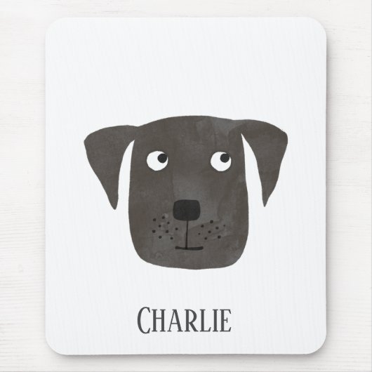 Black Labrador Retriever Dog Name Muismat (Voorkant)