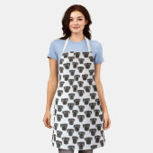 Black Labrador Retriever Dog Pattern Apron Schort (Gedragen)