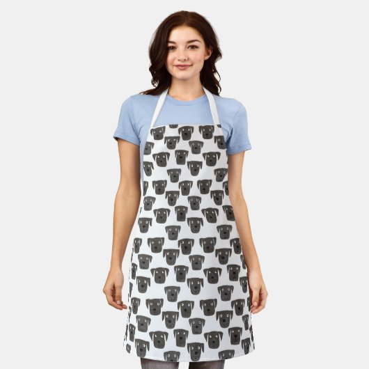 Black Labrador Retriever Dog Pattern Apron Schort (Gedragen)