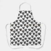 Black Labrador Retriever Dog Pattern Apron Schort (Voorkant)