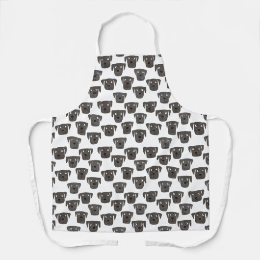 Black Labrador Retriever Dog Pattern Apron Schort (Voorkant)