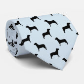 Black Labrador Retriever Dog Pattern (blauw) Stropdas (Opgerold)