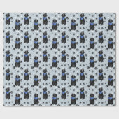 Black Labrador Retriever Dog Paw Print Patroon Cadeaupapier (Vlak)