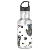 Black Labrador Retriever Dog Pawprint Waterfles (Voorkant)