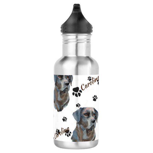 Black Labrador Retriever Dog Pawprint Waterfles (Rechts)