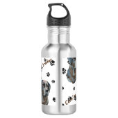 Black Labrador Retriever Dog Pawprint Waterfles (Achterkant)