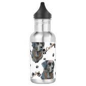 Black Labrador Retriever Dog Pawprint Waterfles (Links)