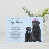Black Labrador Retriever Dog Puppy Blue Boy Kaart (Staand voorkant)