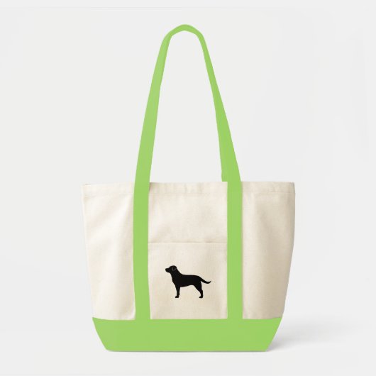 Black Labrador Retriever Dog Silhouette Tote Bag (Voorkant)