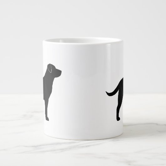 Black Labrador Retriever Dog Silhouettes Grote Koffiekop (Voorkant)