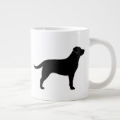 Black Labrador Retriever Dog Silhouettes Grote Koffiekop (Rechts)