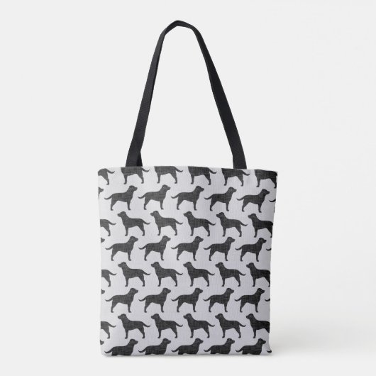 Black Labrador Retriever Dog Silhouettes Patroon Tote Bag (Achterkant)