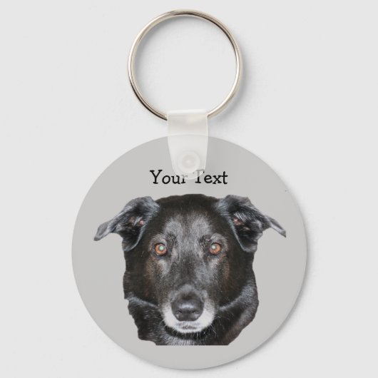 Black Labrador Retriever Dog Sleutelhanger (Voorkant)