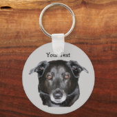 Black Labrador Retriever Dog Sleutelhanger (Voorkant)